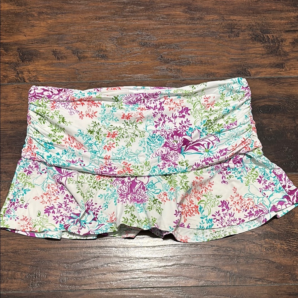 Lands' End Multicolor Floral swim skirt